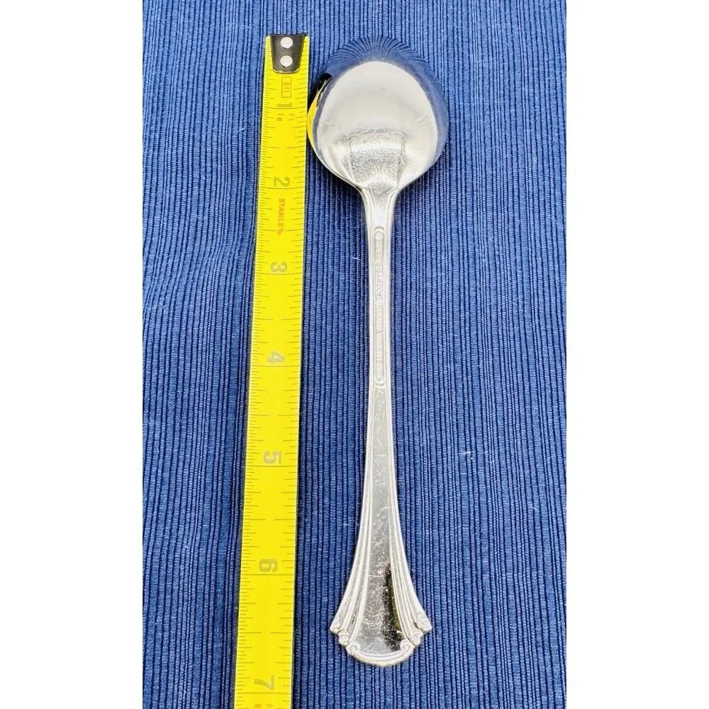 Reed and Barton‎ Cortland Soup Spoon Glossy Stainless Flatware 7 inch Lot of 4